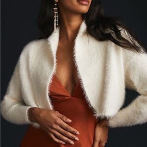 Cropped Eyelash Cardigan